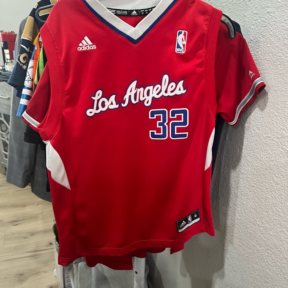 Adidas Red and White Los Angeles Kids Jersey
